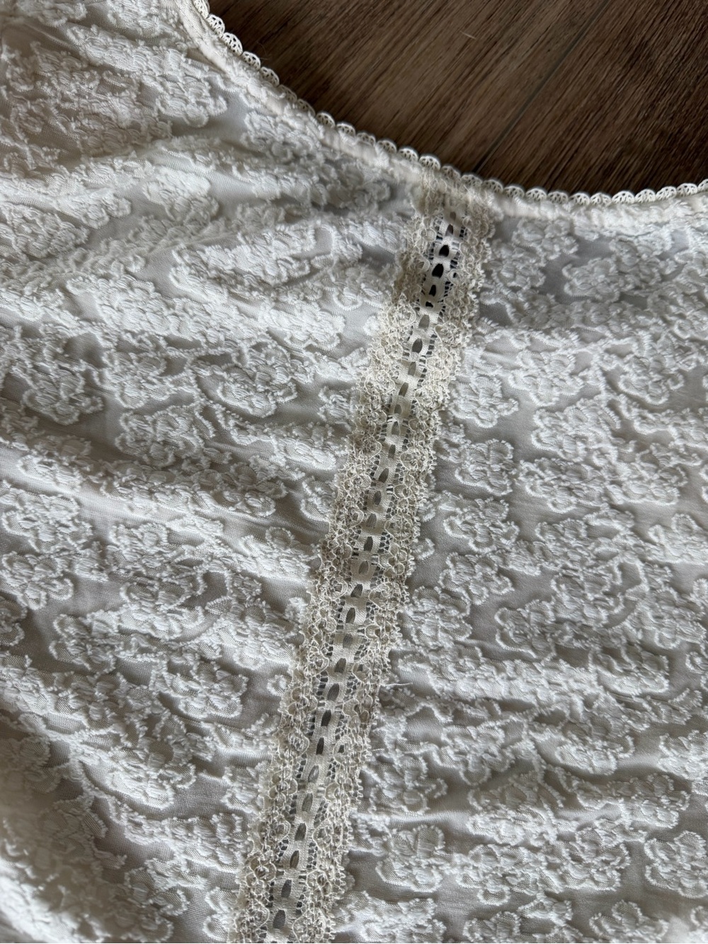 Free People Anora Baby Tee Cream Lace Short-Sleeve Ruffle Top - Picture 6 of 9